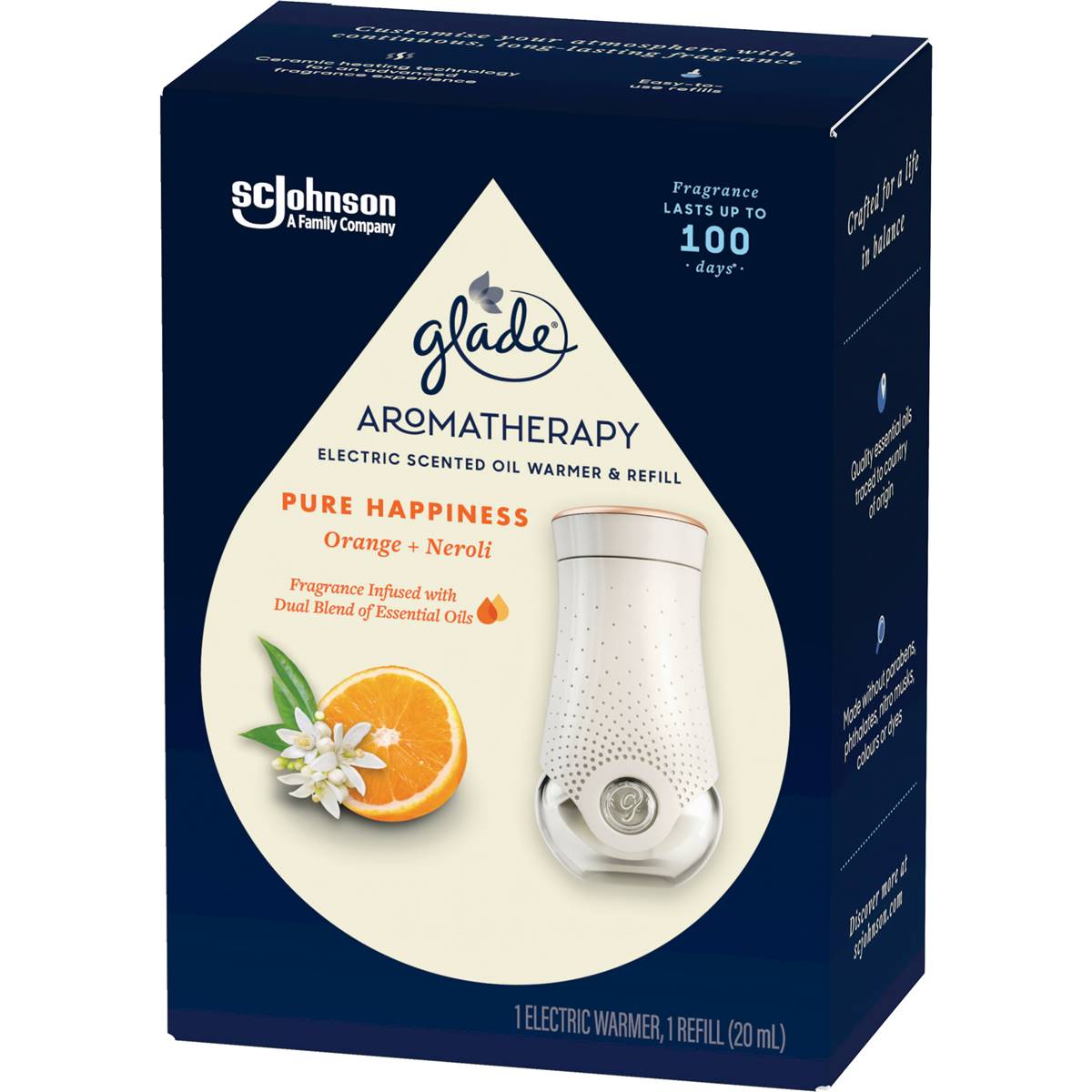 Glade Aromatherapy Electric Scented Oil Warmer Orange & Neroli 20ml