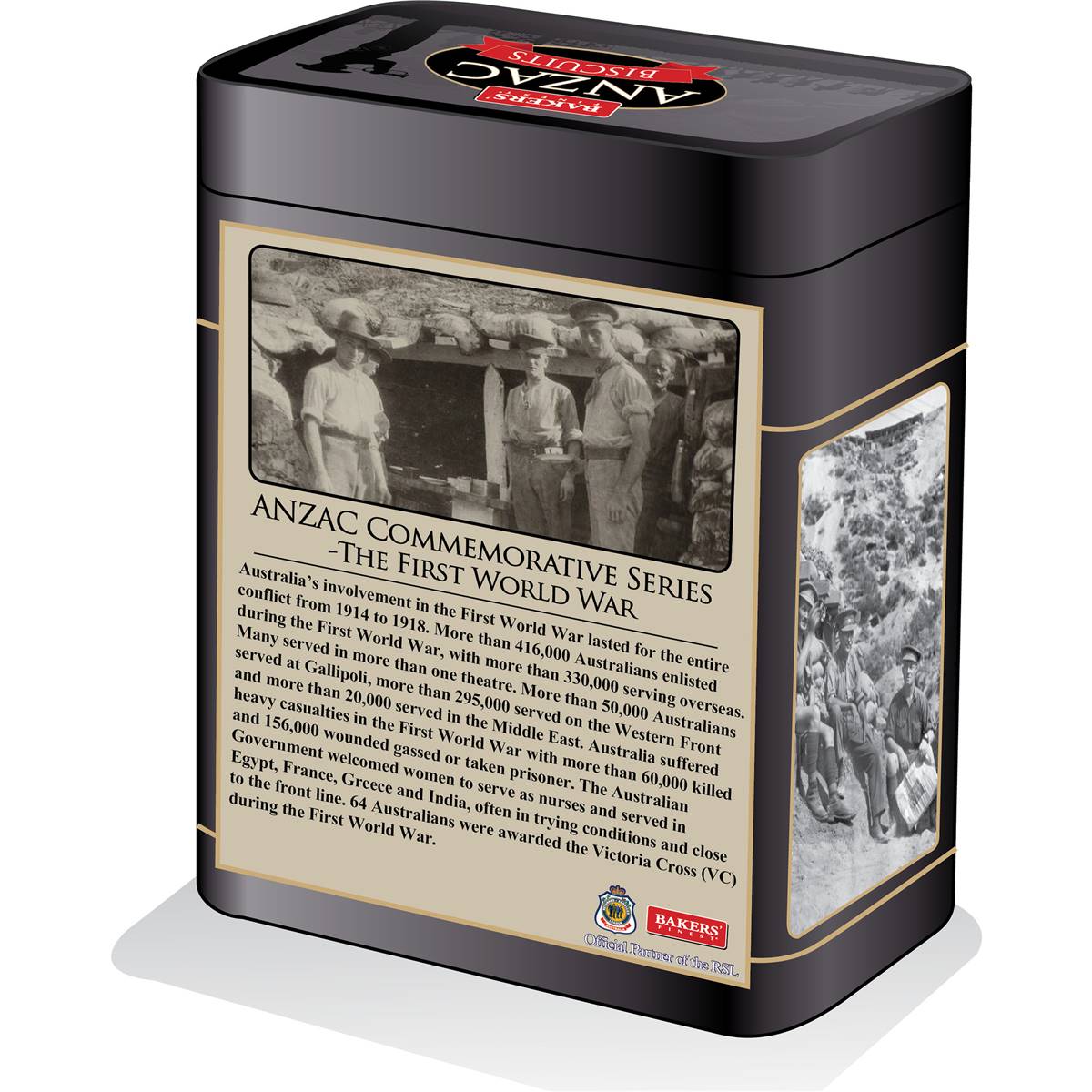 Bakers Finest Anzac Tin Ww1 500g Woolworths