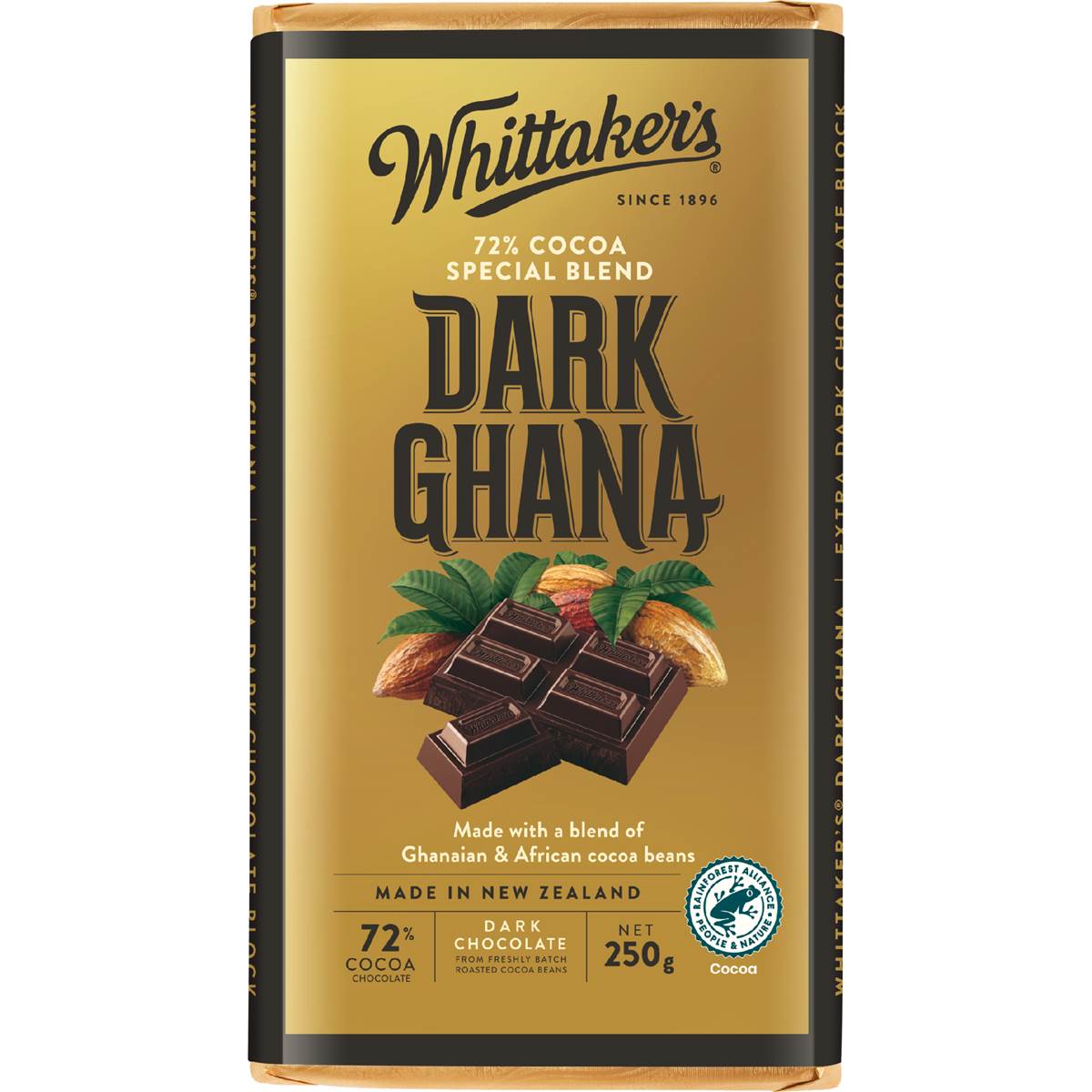 Whittaker's Block Dark Ghana 72% Cocoa