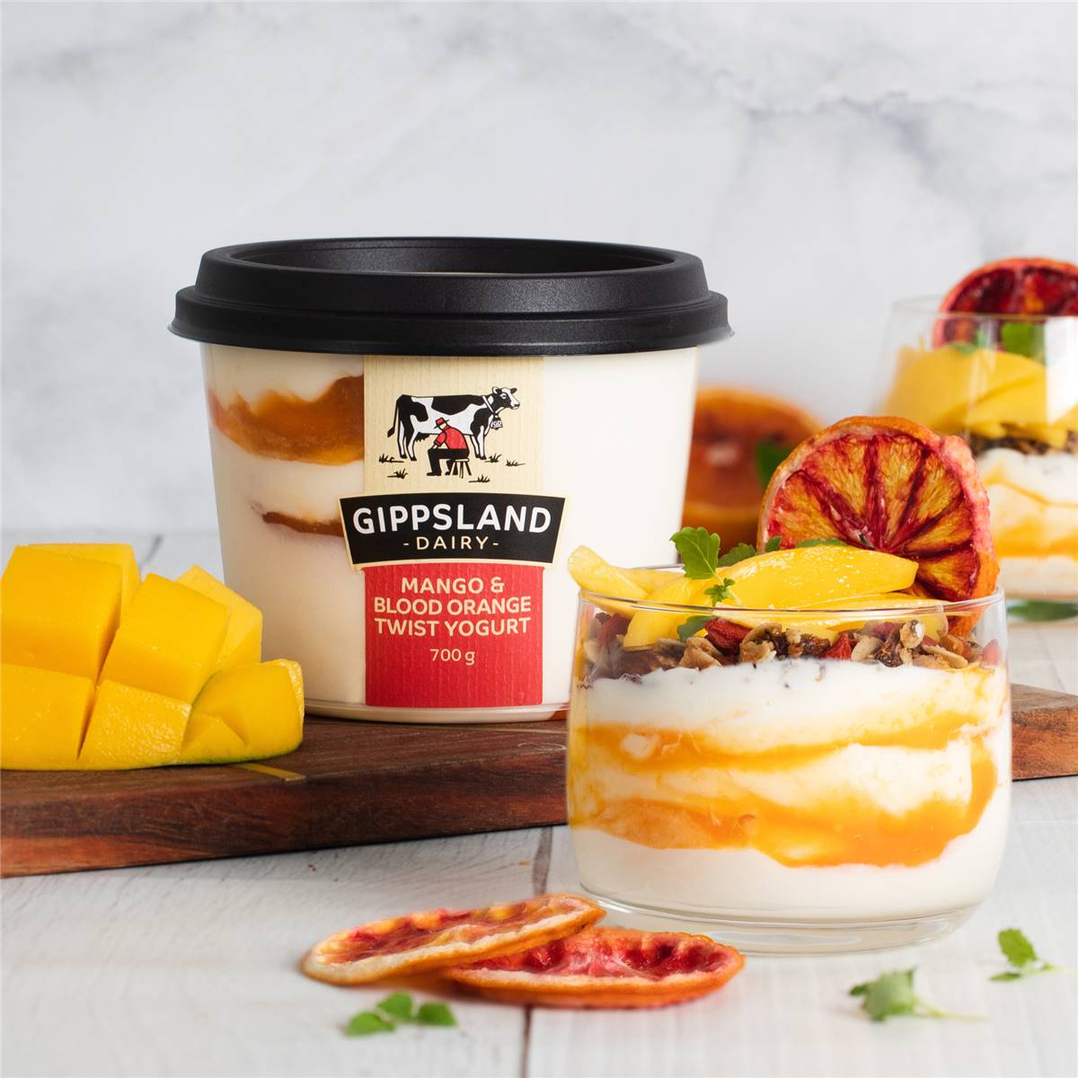 Gippsland Dairy Twist Yoghurt Mango & Blood Orange 700g Woolworths