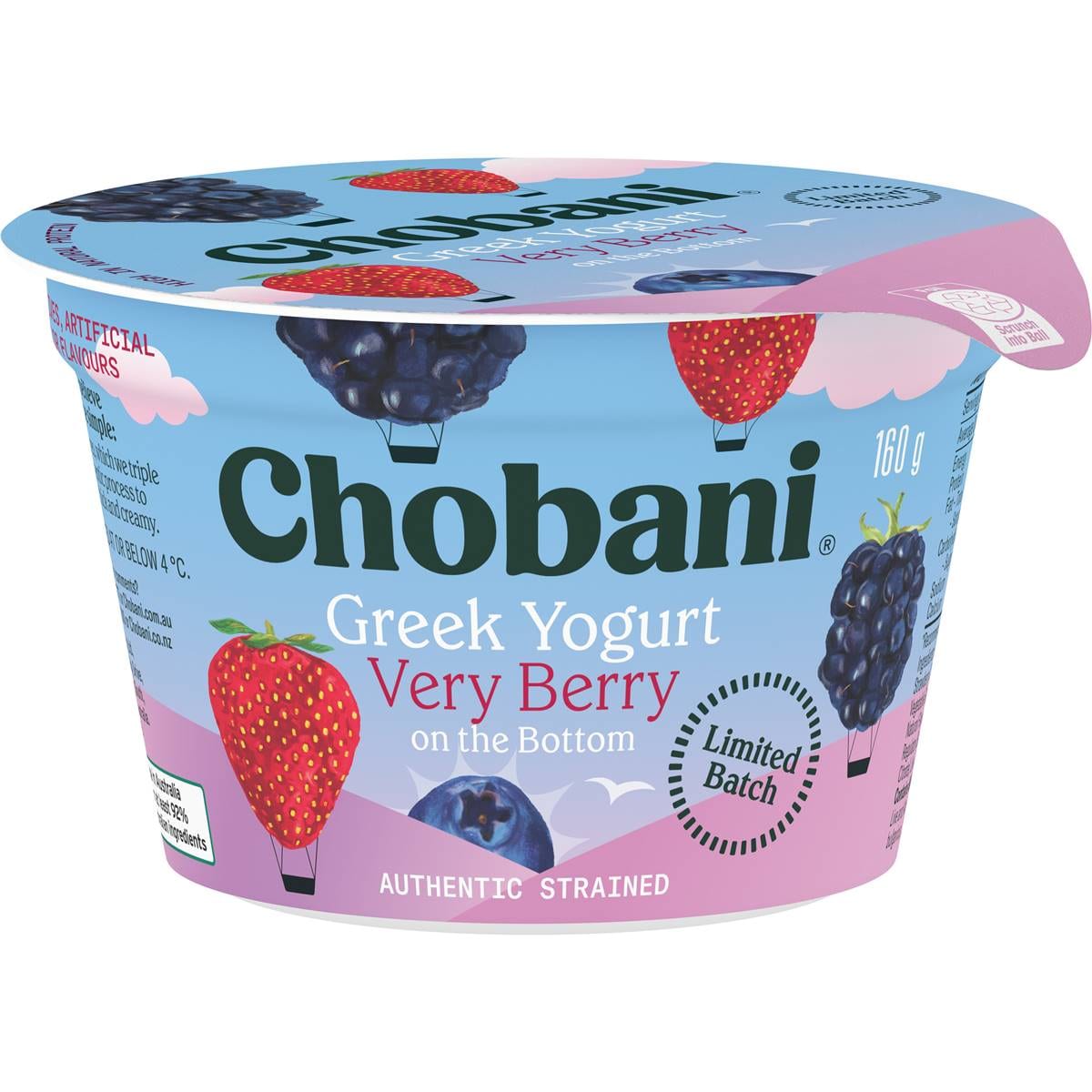 Chobani Greek Yogurt Very Berry 160g Woolworths