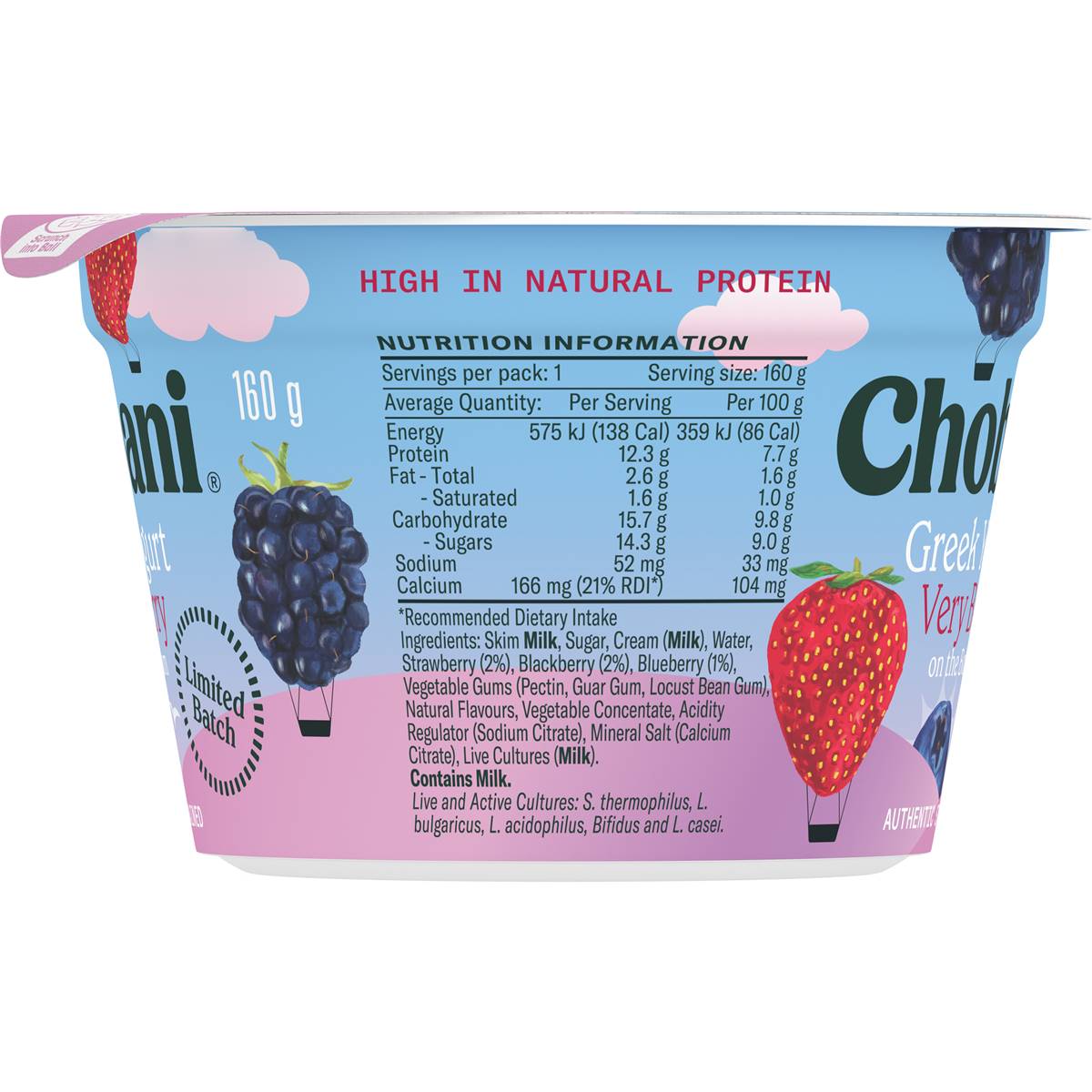 Chobani Greek Yogurt Very Berry 160g Woolworths 6161