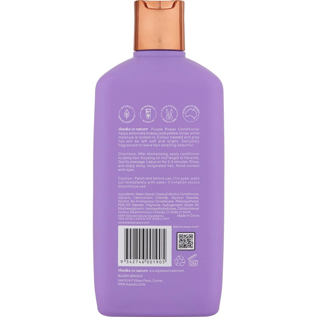 Thanks To Nature Purple Power Conditioner 500ml Woolworths