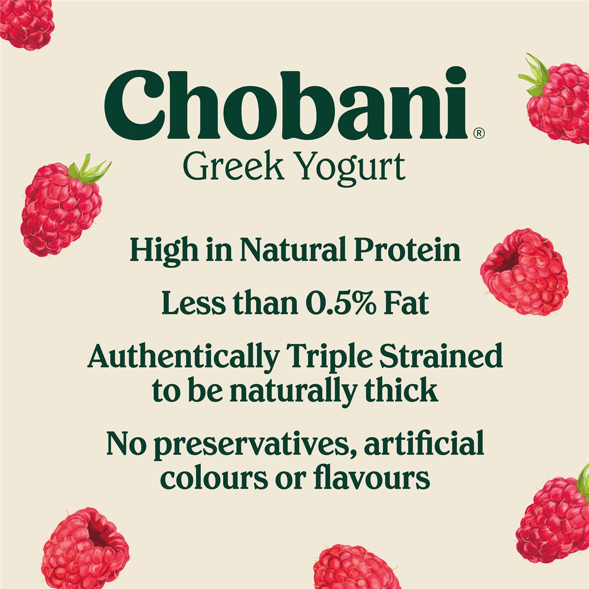 Chobani Greek Yogurt Raspberry 160g Woolworths