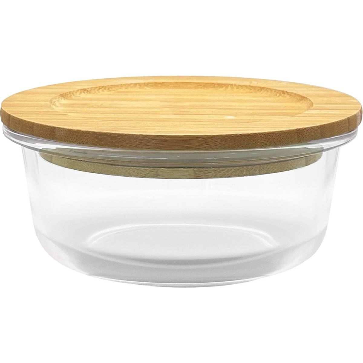 Kate's Kitchen Round Glass Food Container With Bamboo Lid 400ml Each ...