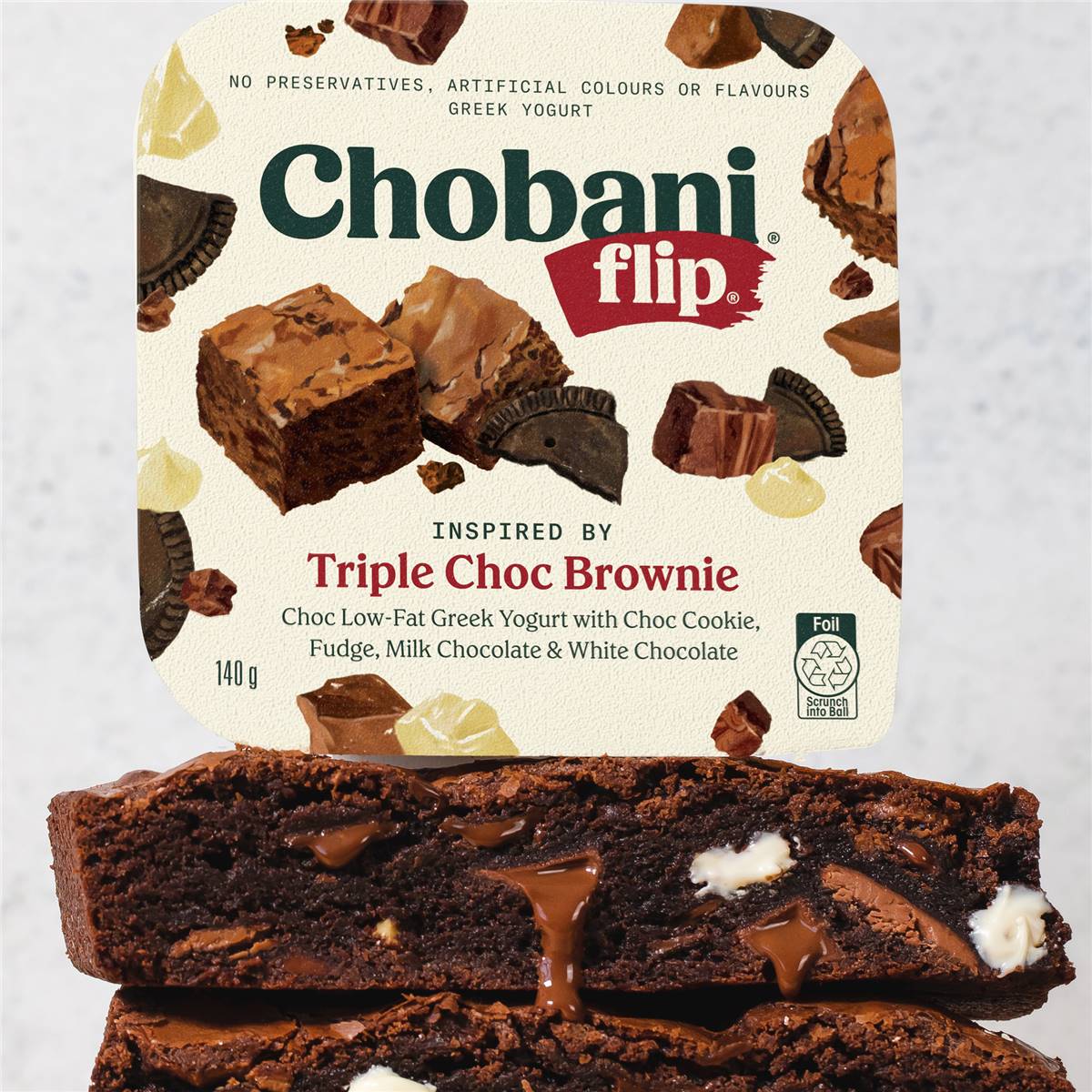 Chobani Flip Greek Yogurt Triple Choc Brownie 140g | Woolworths