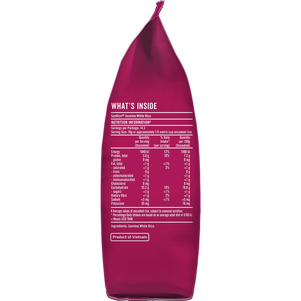 Sunrice Rice Jasmine 1kg Woolworths