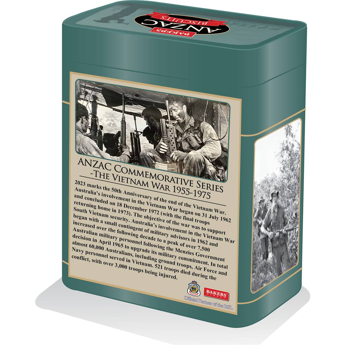 Bakers Finest Anzac Tin Vietnam War 500g Woolworths