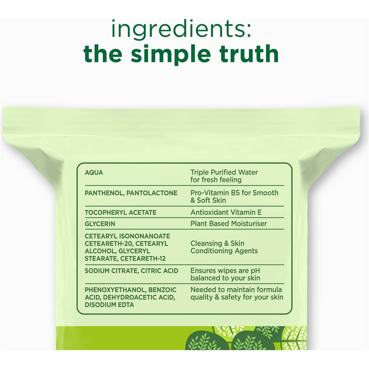 Simple Biodegradable Facial Wipes 50 Pack | Woolworths