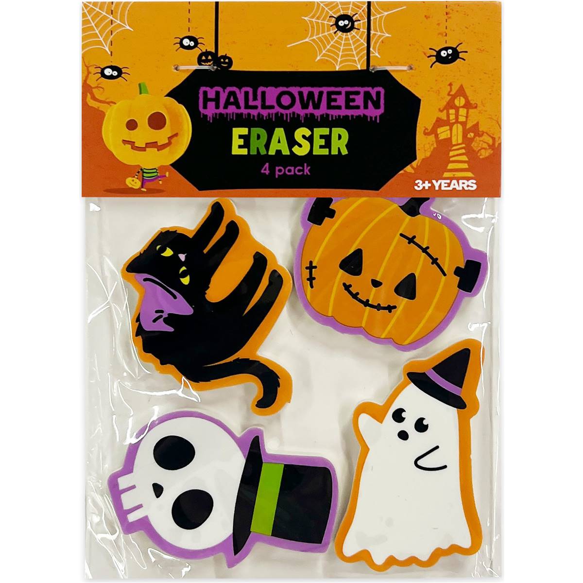 Halloween Trick Or Treat Erasers 4 Pack | Woolworths