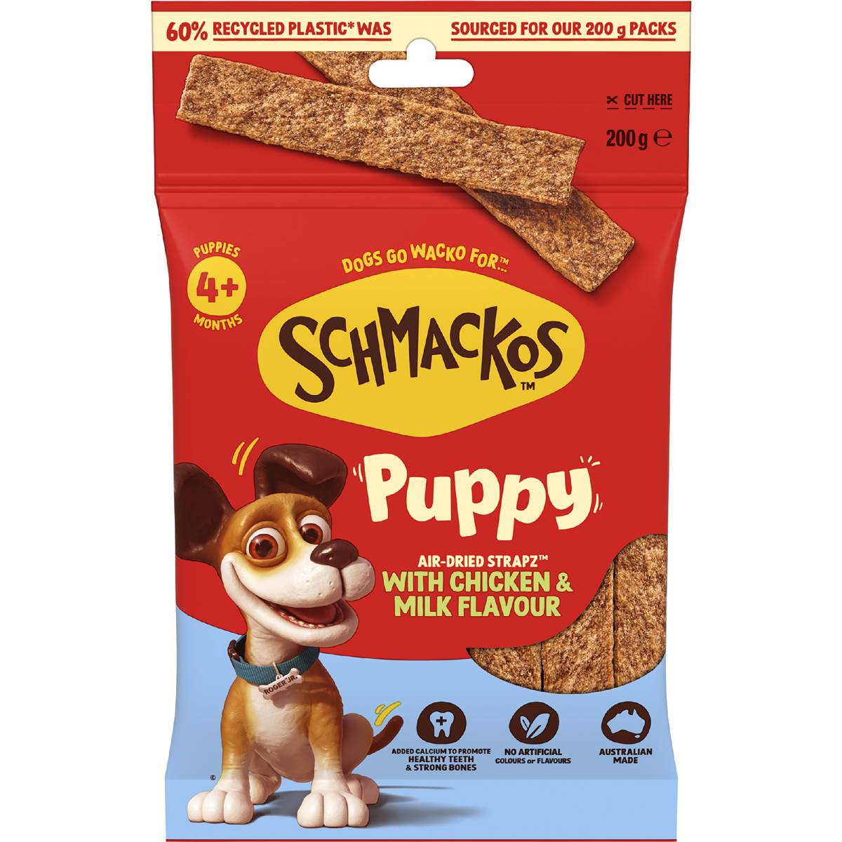 Schmackos Puppy Strapz Chicken & Milk Flavour 200g Woolworths