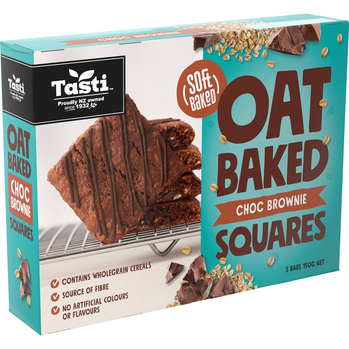 Tasti Oat Baked Squares Choc Brownie 5 Pack Woolworths
