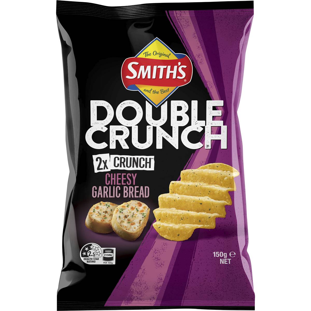 Smith's Double Crunch Cheesy Garlic Bread Potato Chips Share Pack