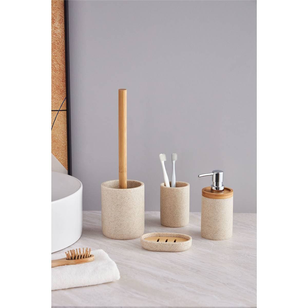 Inspire Marble Shape Toilet Brush Holder Each Woolworths