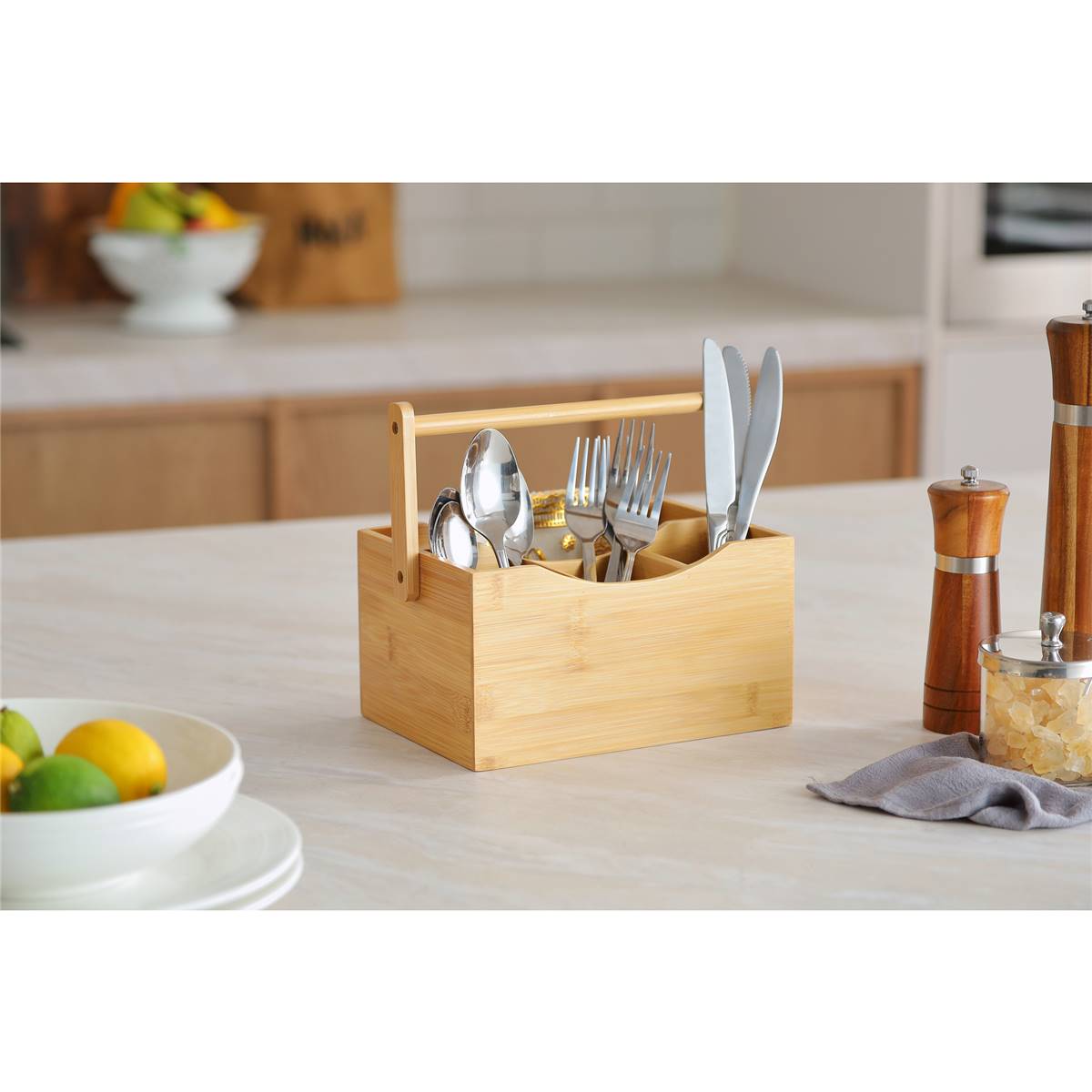 Inspire Bamboo Tableware Caddy Each Woolworths