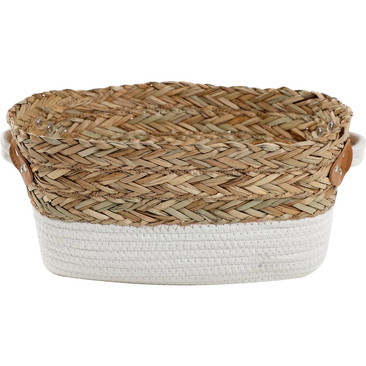 Inspire Woven Basket With Handle Medium Each Woolworths
