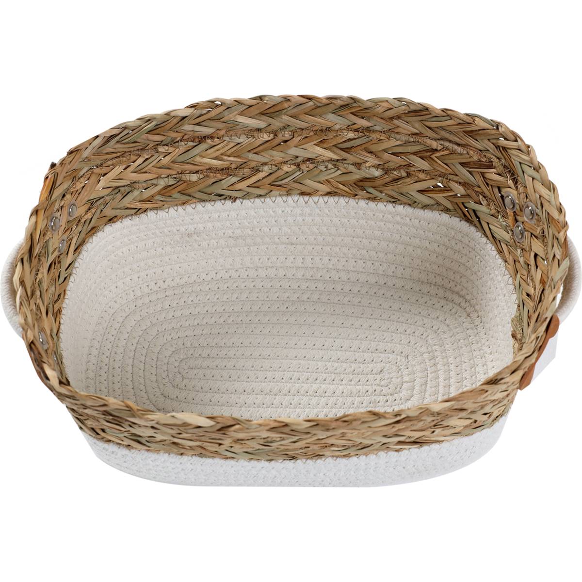 Inspire Woven Basket With Handle Medium Each Woolworths