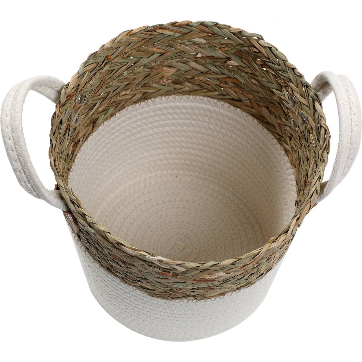 Inspire Woven Round Basket With Handle Small Each Woolworths