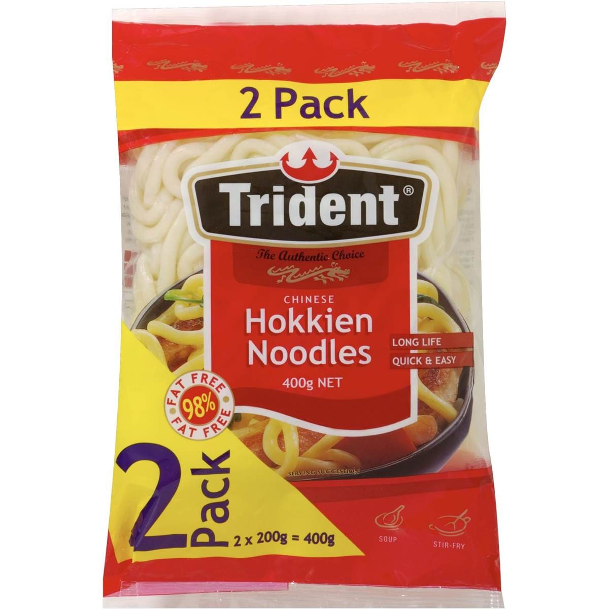 Trident Hokkien Noodles 2pk 2x200g Woolworths