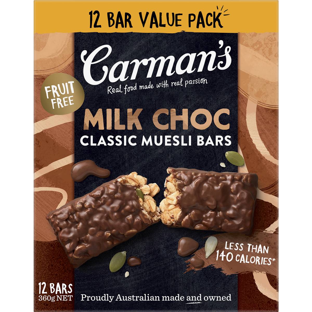 Carman's Muesli Bars Milk Choc Classic Value 12 Pack Woolworths