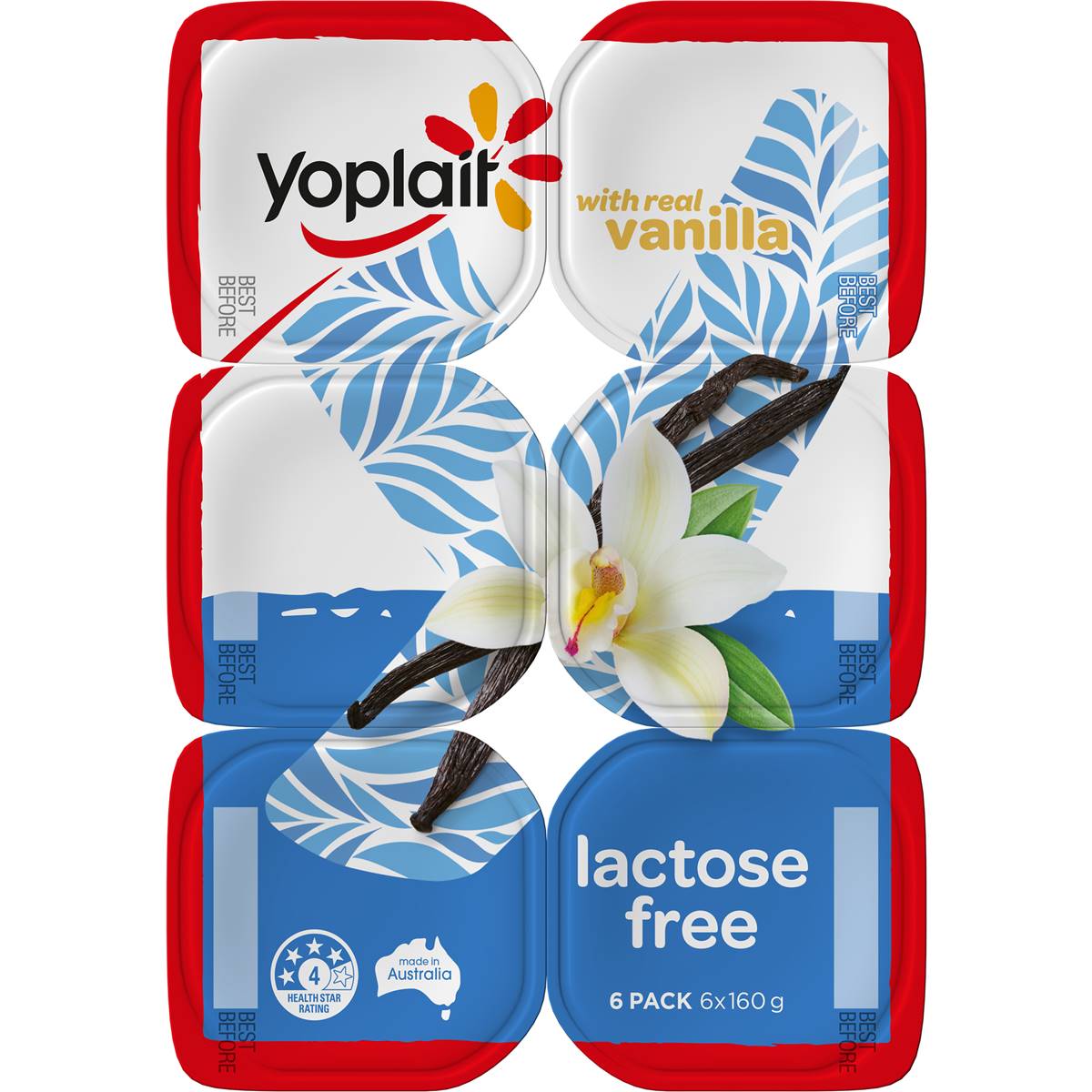 Yoplait Lactose Free Vanilla Yoghurt 6 Pack | Woolworths