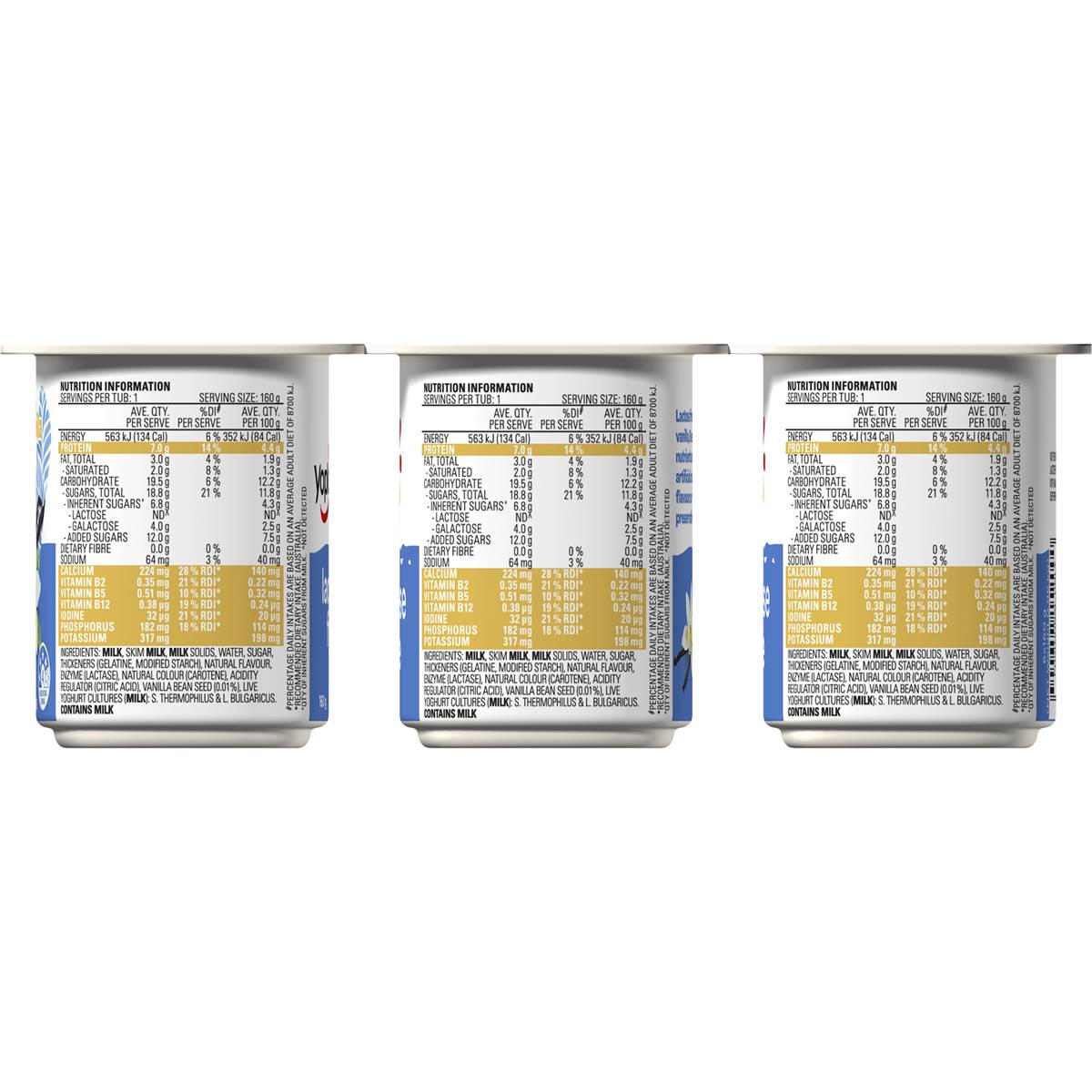 Yoplait Lactose Free Vanilla Yoghurt 6 Pack Woolworths