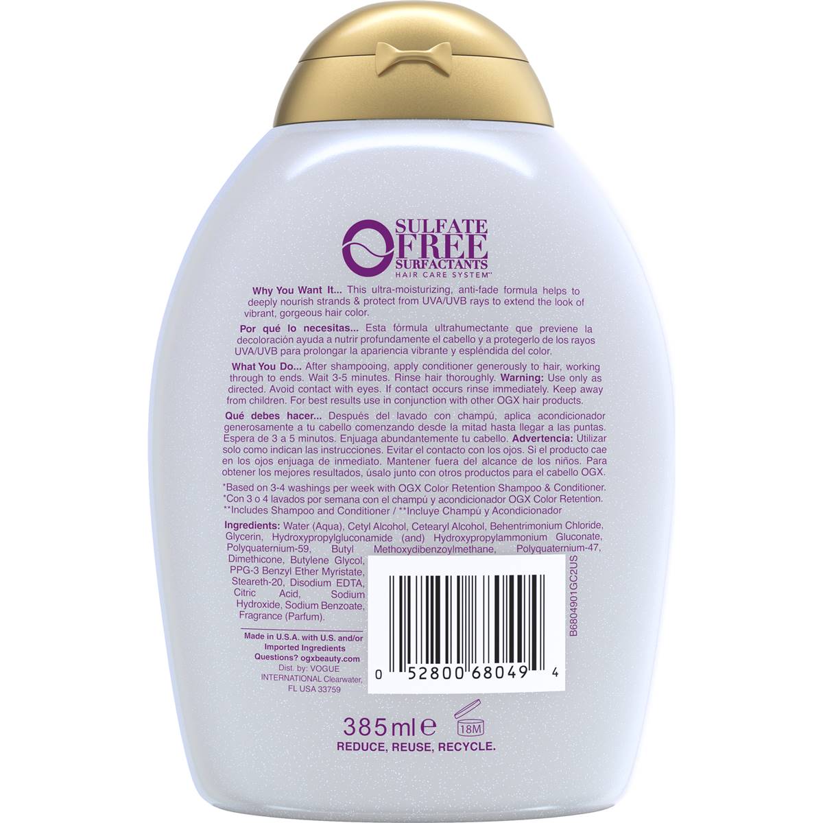Ogx Color Care Strengthening & Color Retention Conditioner 385ml