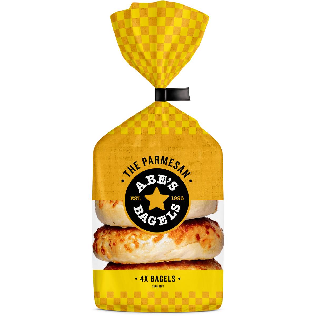 Abe's Bagel Bakery Real Bagels Parmesan 4 Pack Woolworths