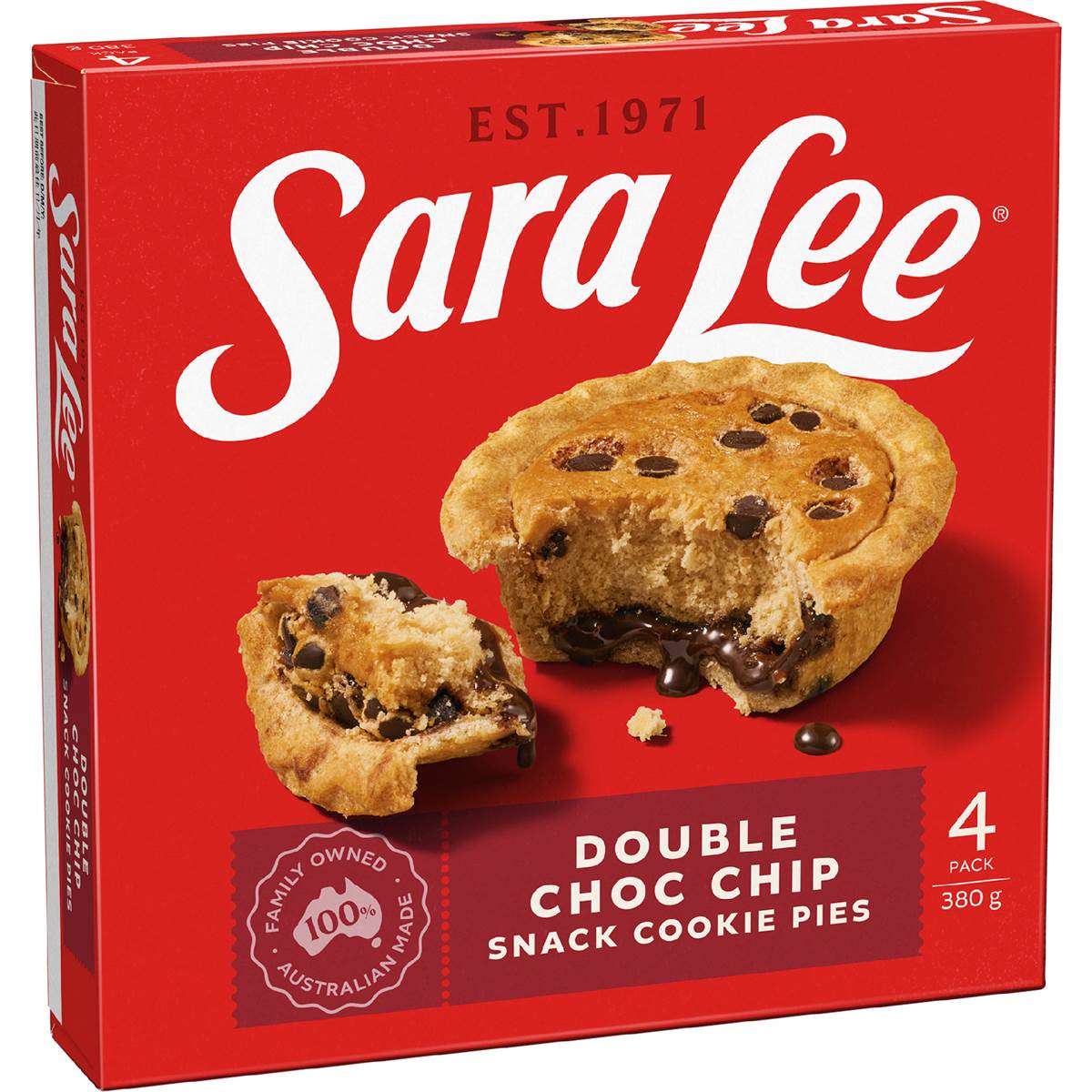 Sara Lee Cookie Pies Double Choc Chip 4 Pack Woolworths