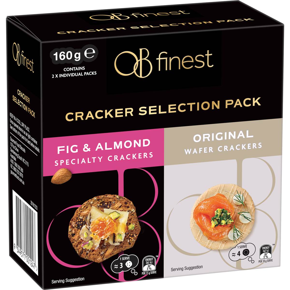 Ob Finest Mixed Cracker Selection Double Pack 160g Woolworths