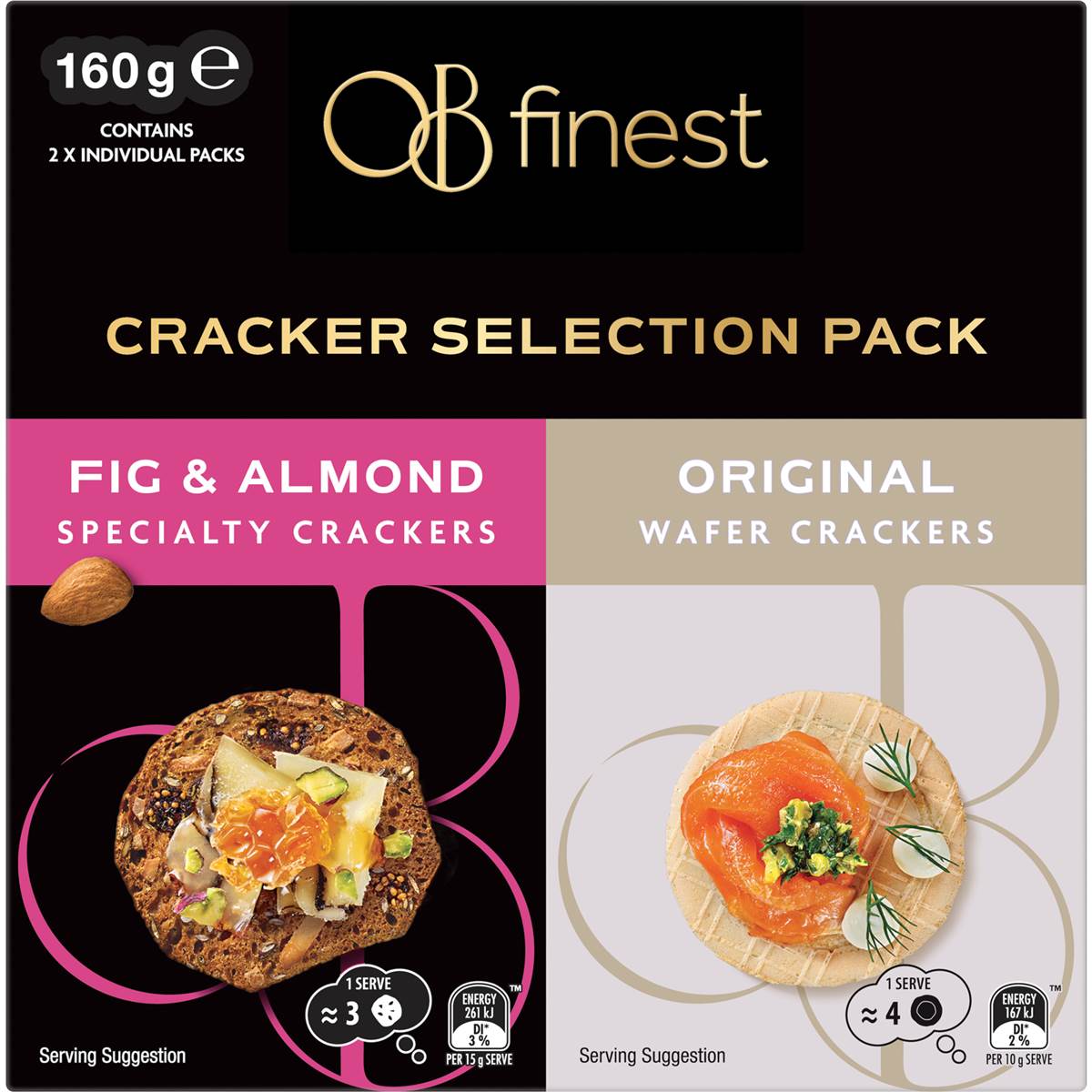 Ob Finest Mixed Cracker Selection Double Pack 160g Woolworths