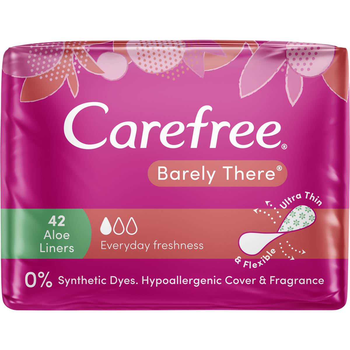 Carefree Barely There Scented Aloe Liners 42 Pack Woolworths