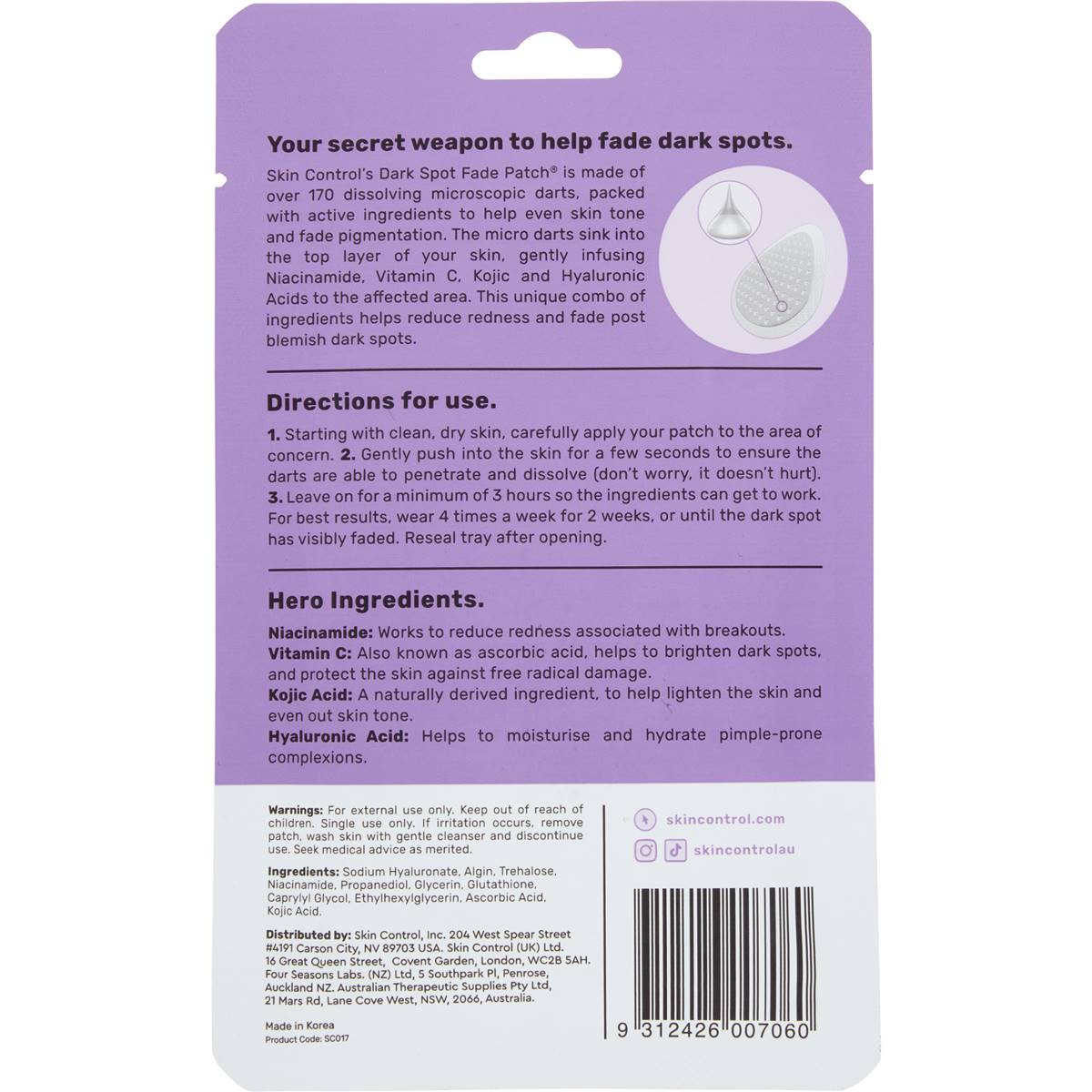 Skin Control Dark Spot Fade Patch Micro Dart 9 Pack | Woolworths