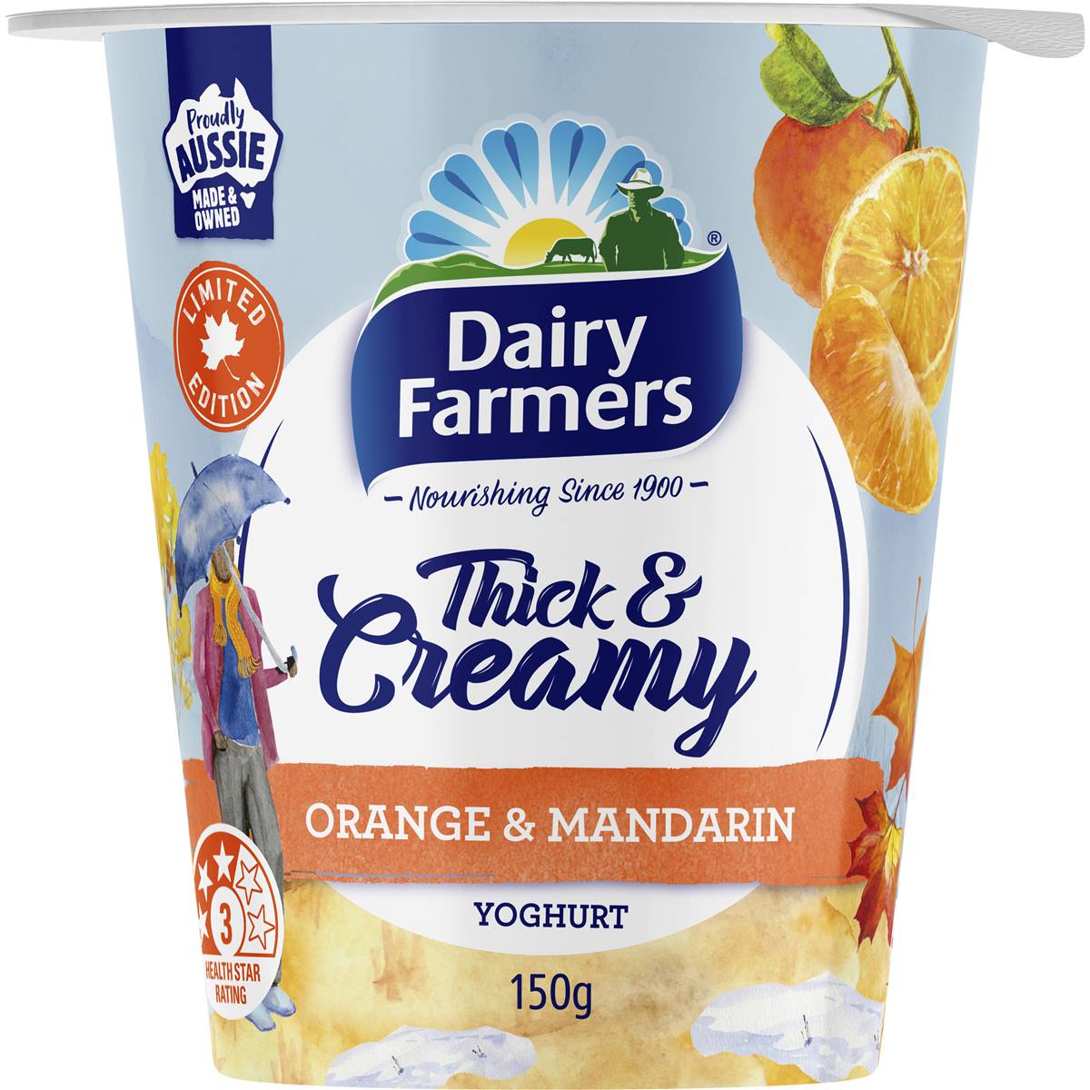 Dairy Farmers Thick & Creamy Mandarin Orange Yoghurt 150g Woolworths