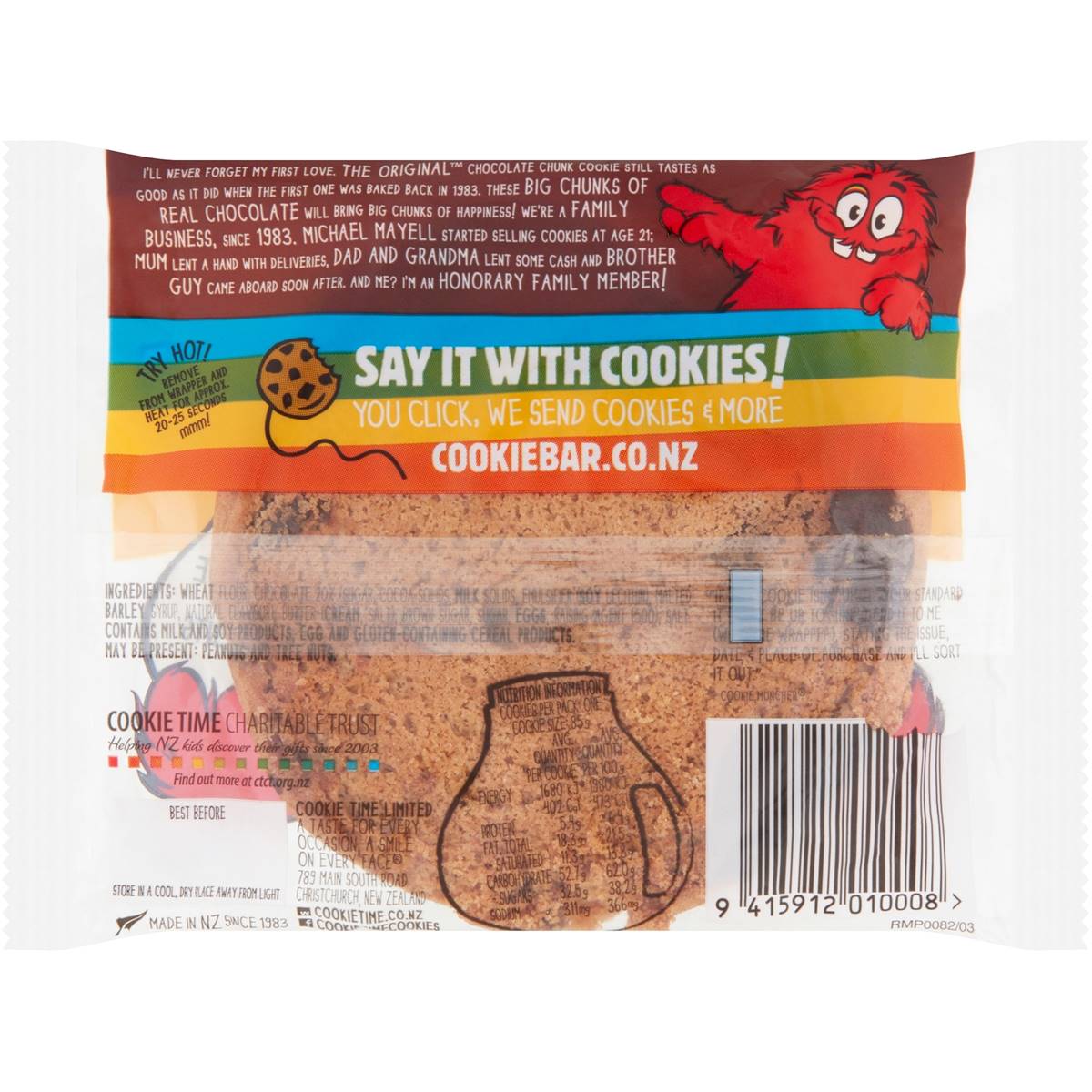 Cookie Time Original Chocolate Chunk Cookie 85g Woolworths