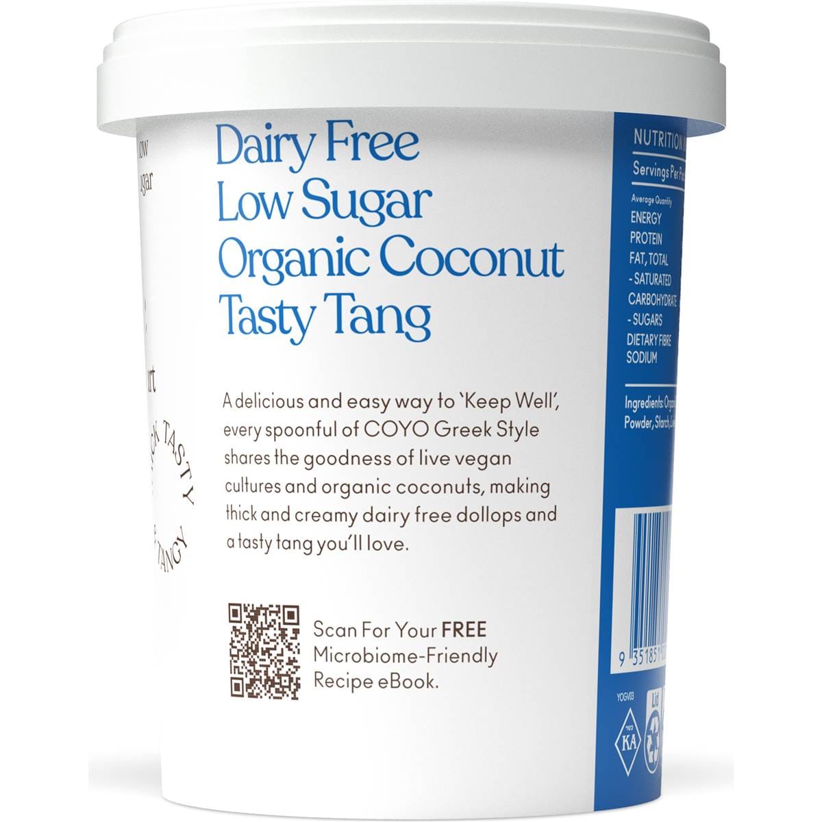 Coyo Dairy Free Yoghurt Low Sugar Greek Style 500g Woolworths