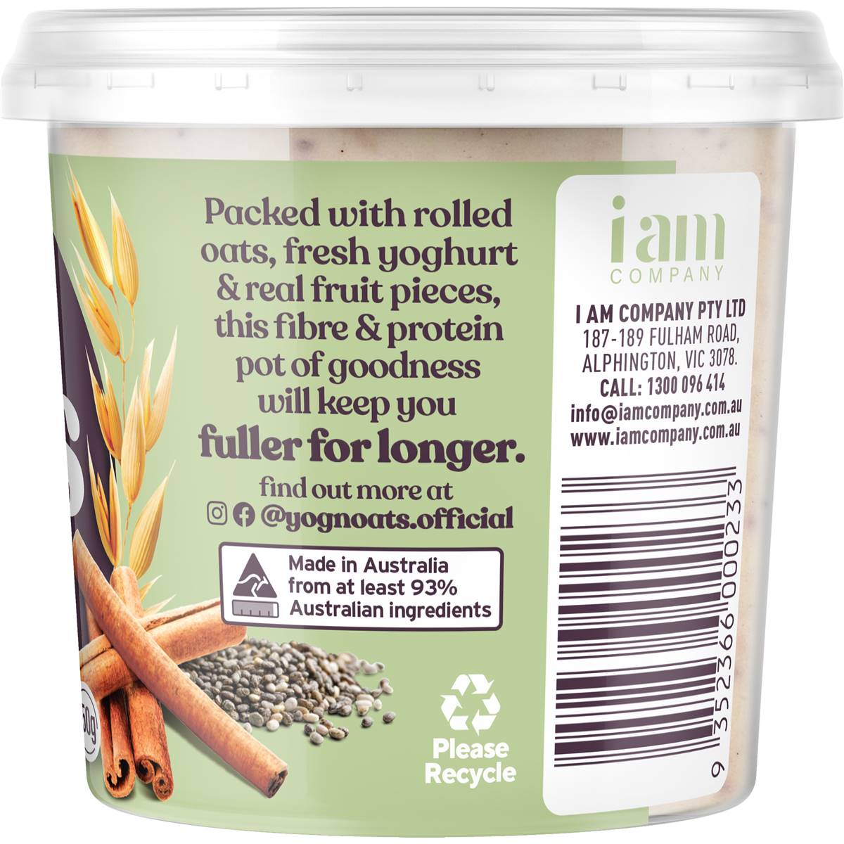 Yog'n Oats Yoghurt Apple & Cinnamon 150g Woolworths