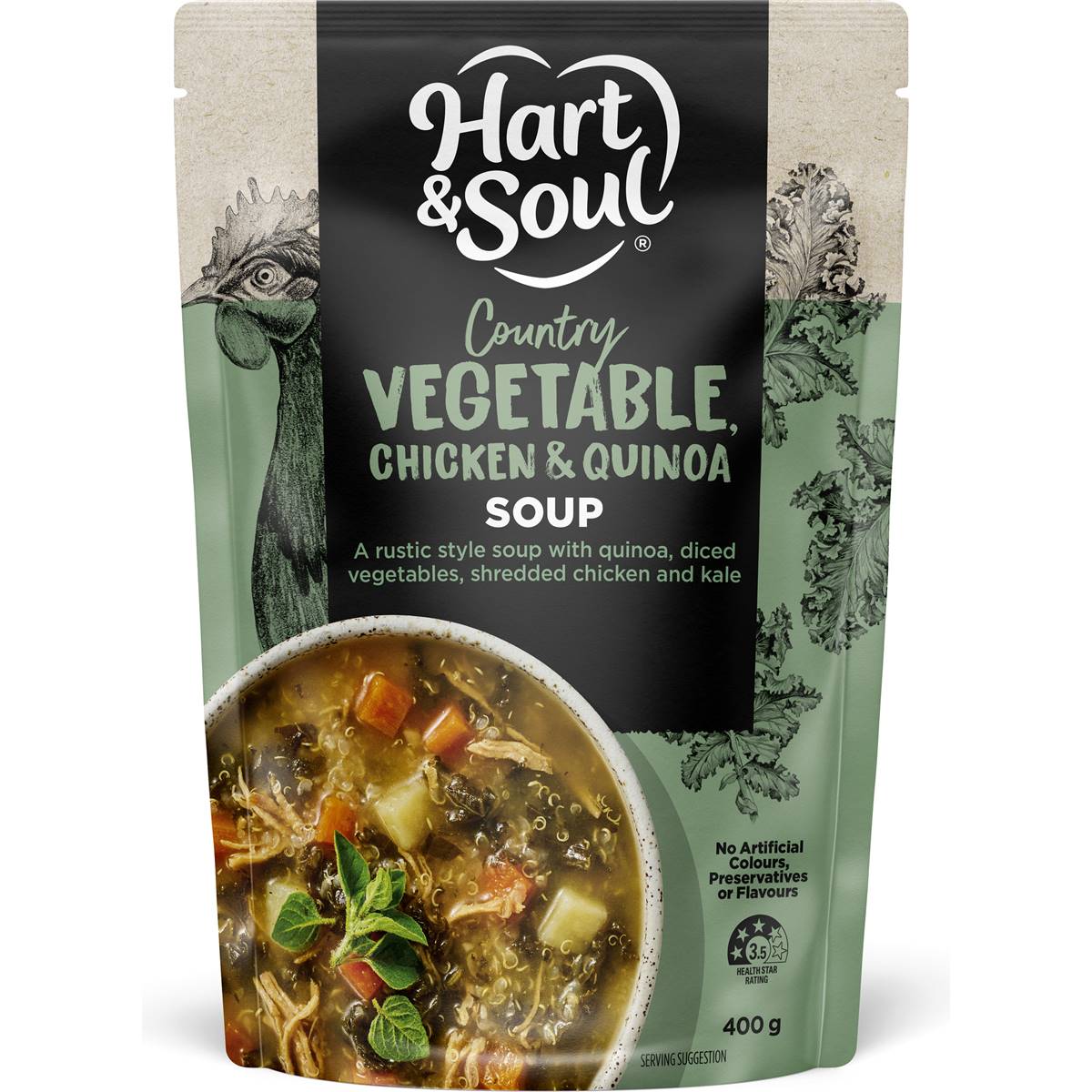 Hart & Soul Country Chicken, Kale & Quinoa Soup 400g | Woolworths