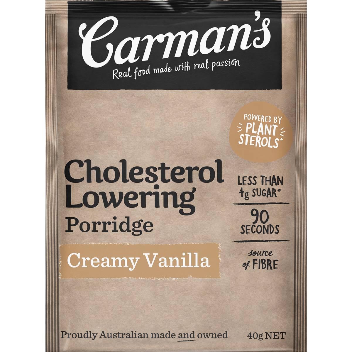 Carman's Cholesterol Lowering Porridge Sachets Creamy Vanilla 5 Pack Woolworths