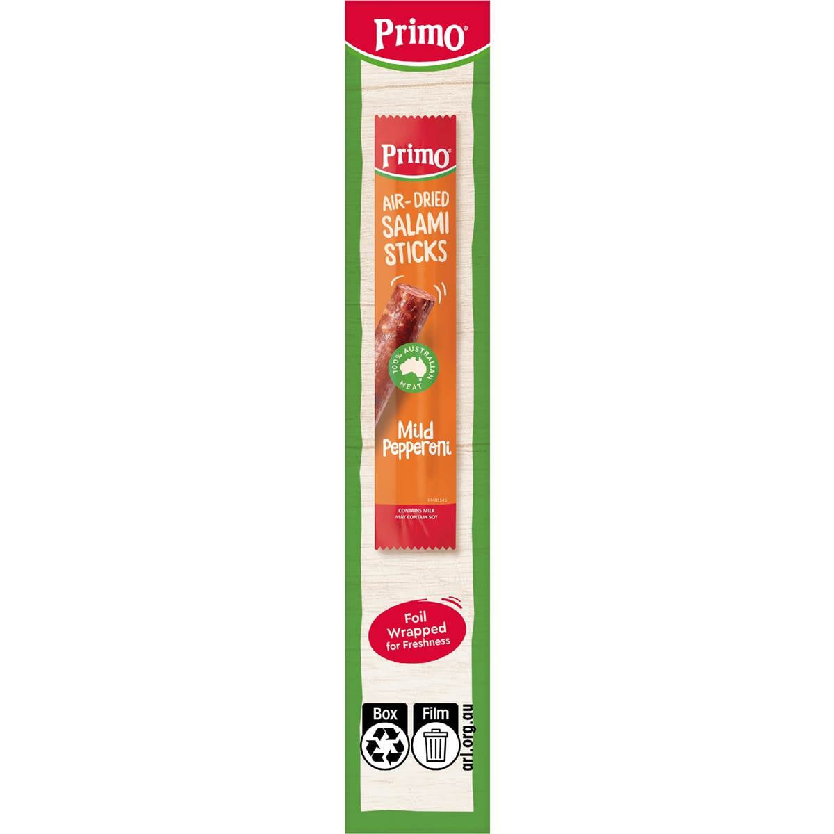 Primo Air Dried Salami Sticks Mild Pepperoni 5 Pack Woolworths