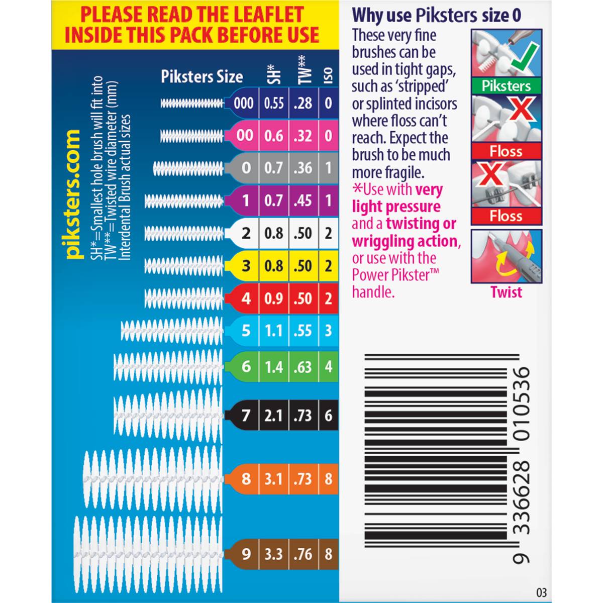 Piksters Interdental Brushes Size 0 35 Pack | Woolworths