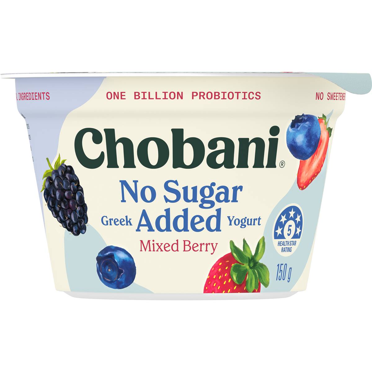 Chobani No Sugar Added Greek Yogurt Mixed Berry 150g Woolworths