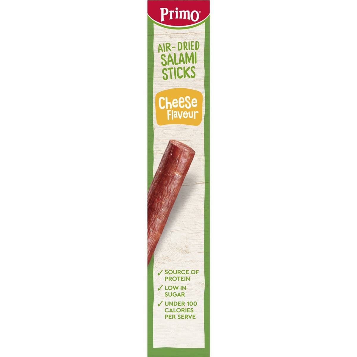 Primo Air Dried Salami Sticks Cheese Flavour 5 Pack Woolworths
