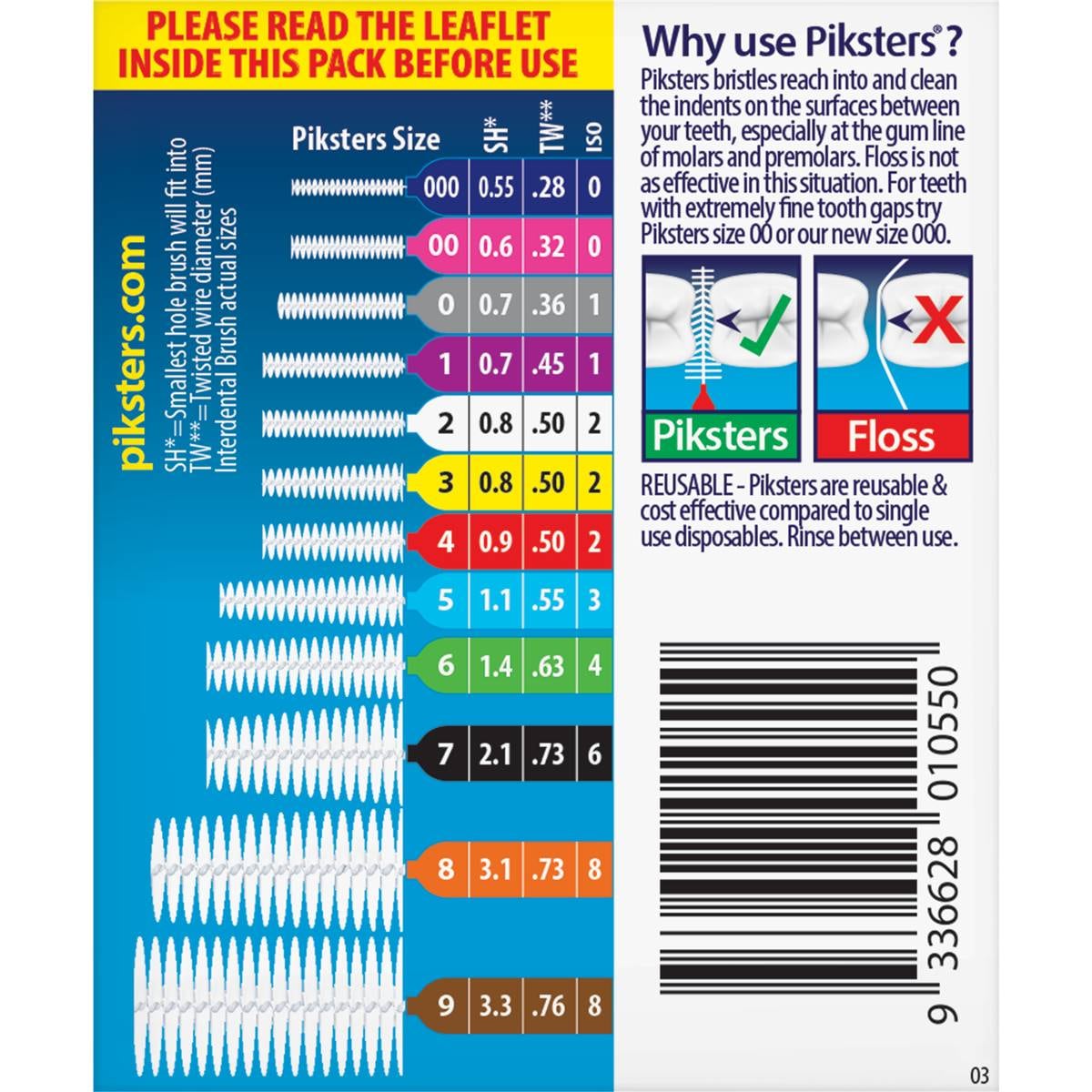 Piksters Interdental Brushes Size 3 35 Pack Woolworths