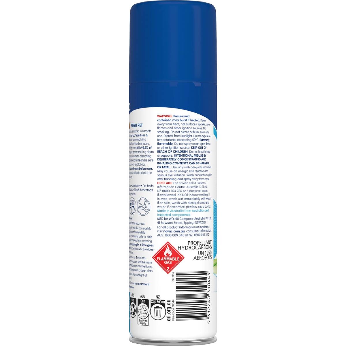 No Vac Sanitiser & Deodoriser Carpet Fresh Pet 290g Woolworths