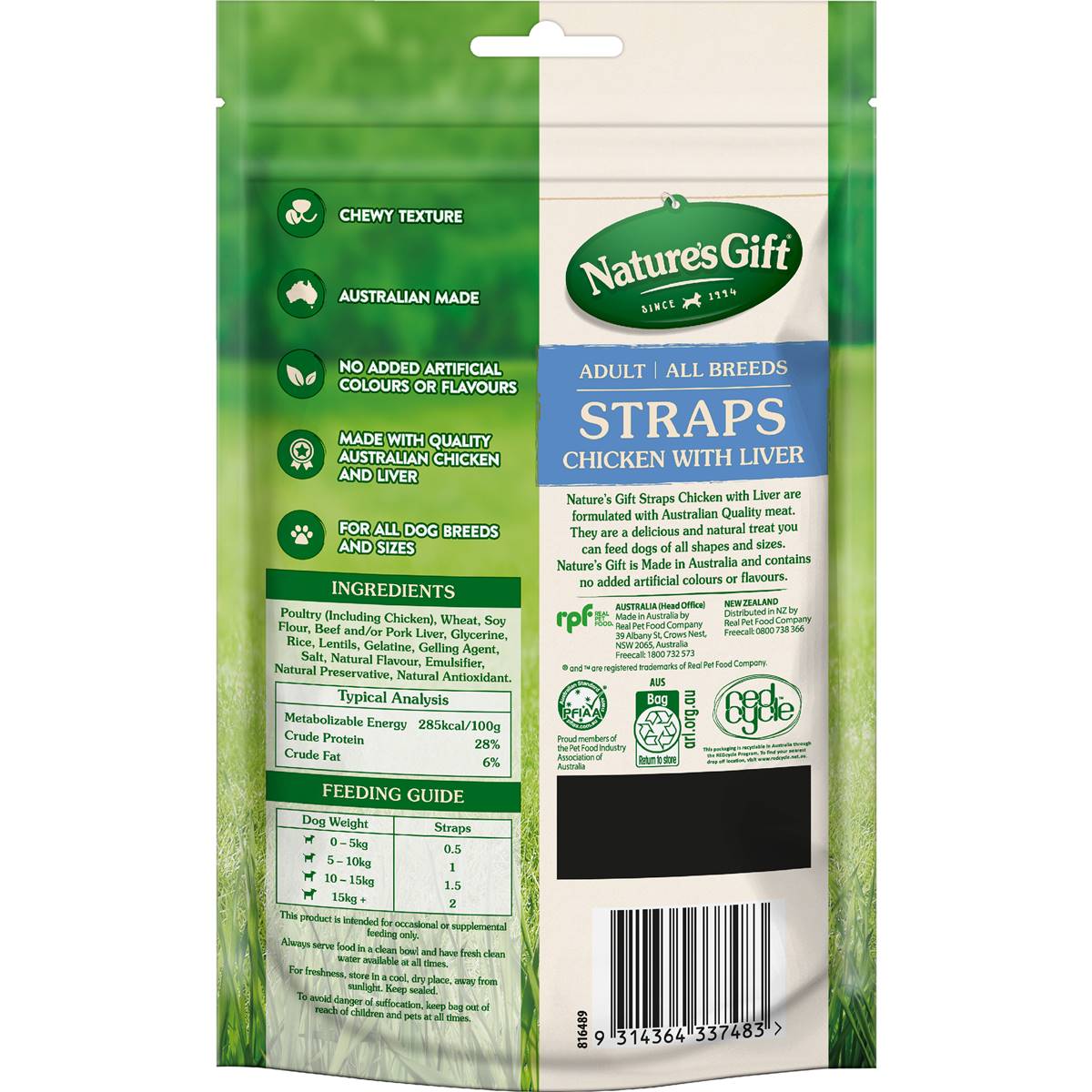 Nature's Gift Chicken Straps Dog Treats 150g Woolworths