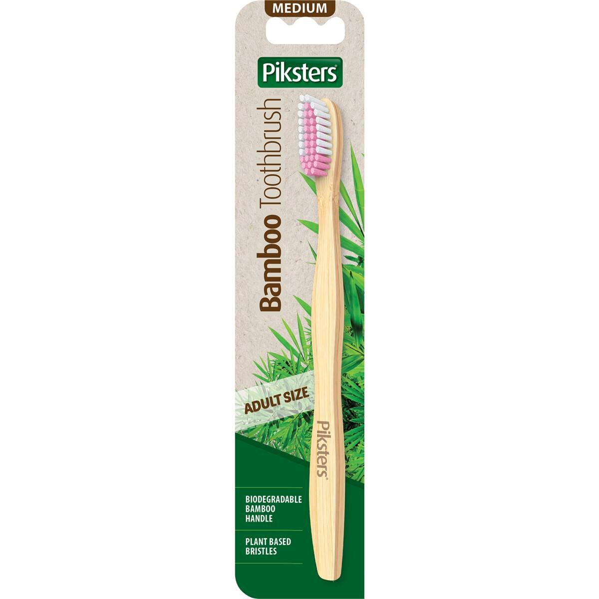 Piksters Bamboo Toothbrush Medium Each | Woolworths