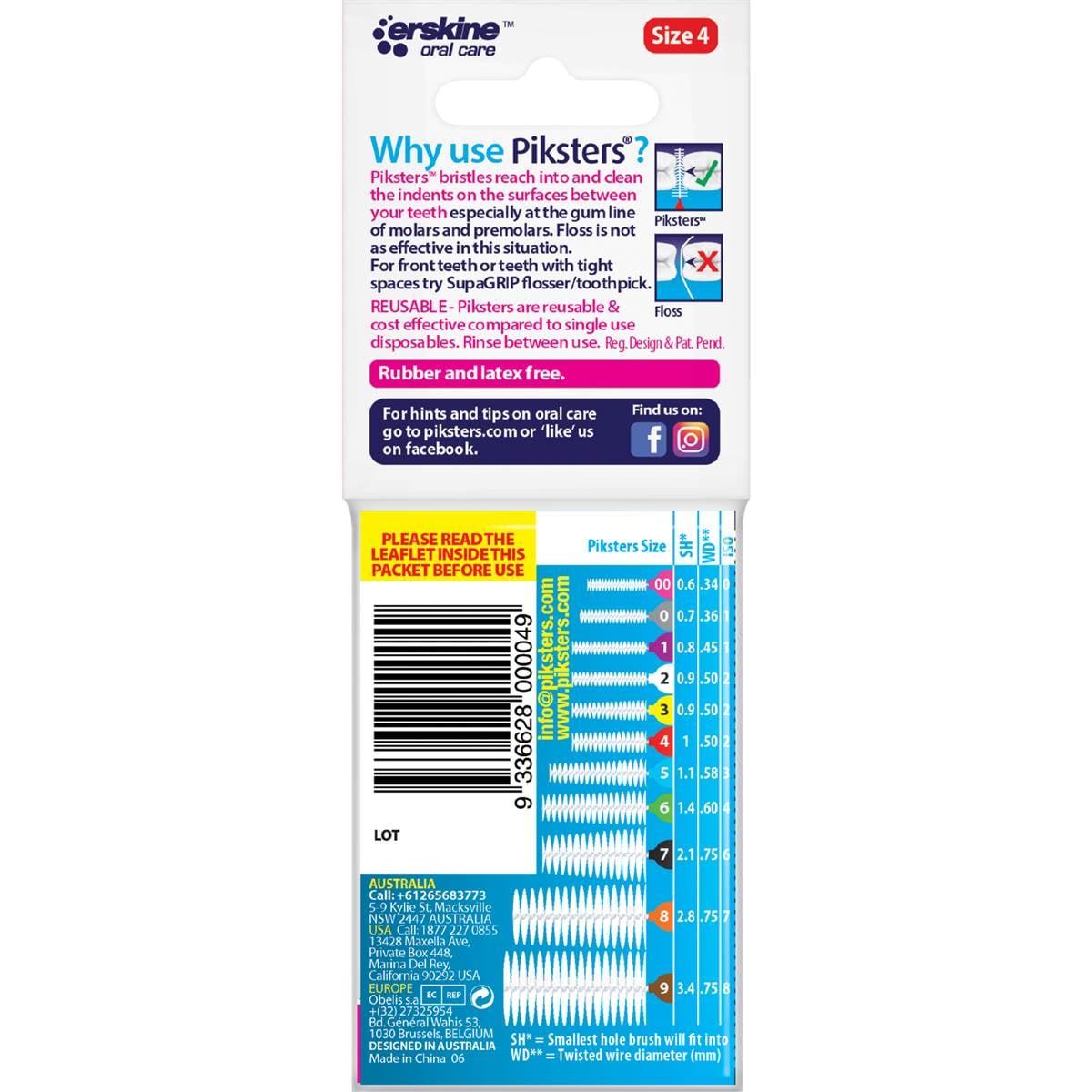 Piksters Interdental Brushes Size 4 10 Pack Woolworths