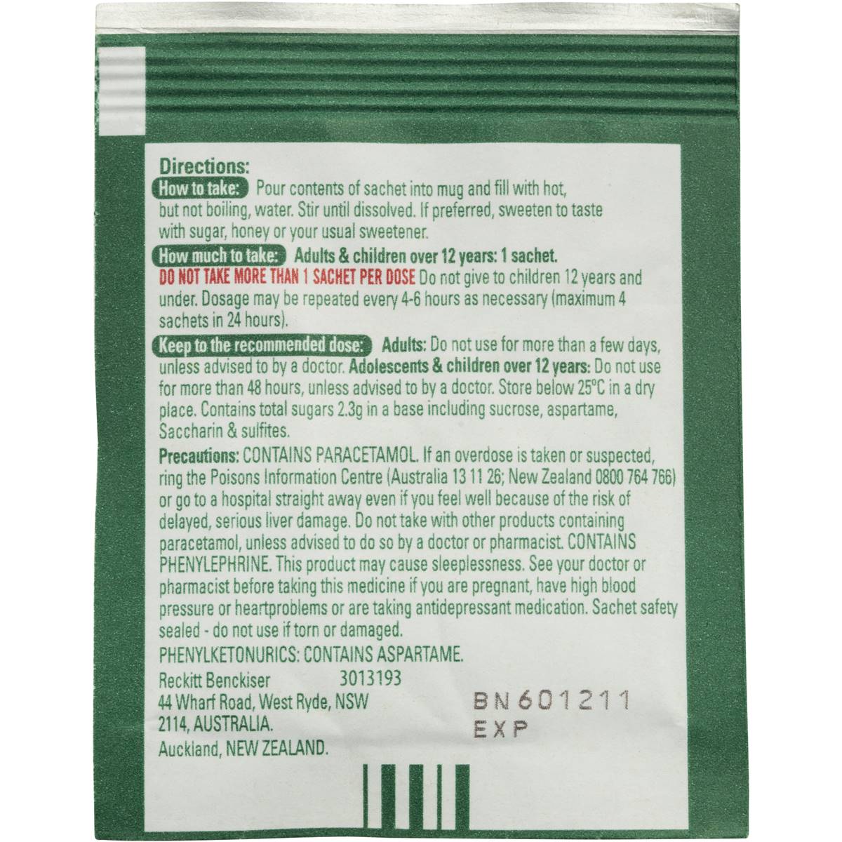 Lemsip Max Cold & Flu Decongestant Hot Drink Blackcurrant 10 Pack