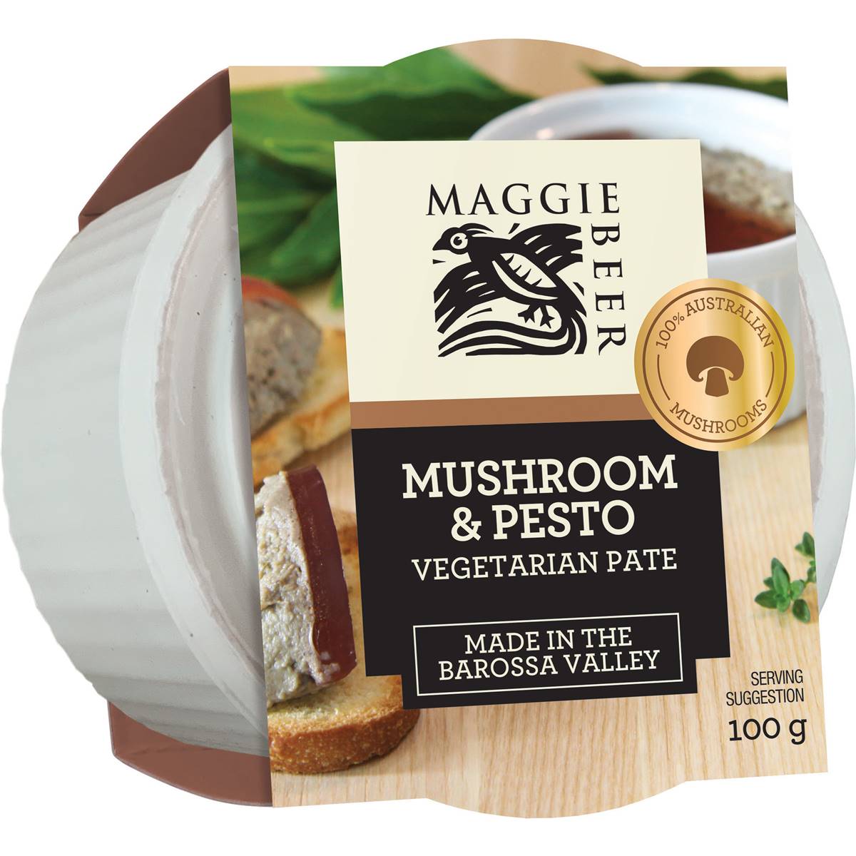 Maggie Beer Mushroom & Pesto Vegetarian Pate 100g Woolworths